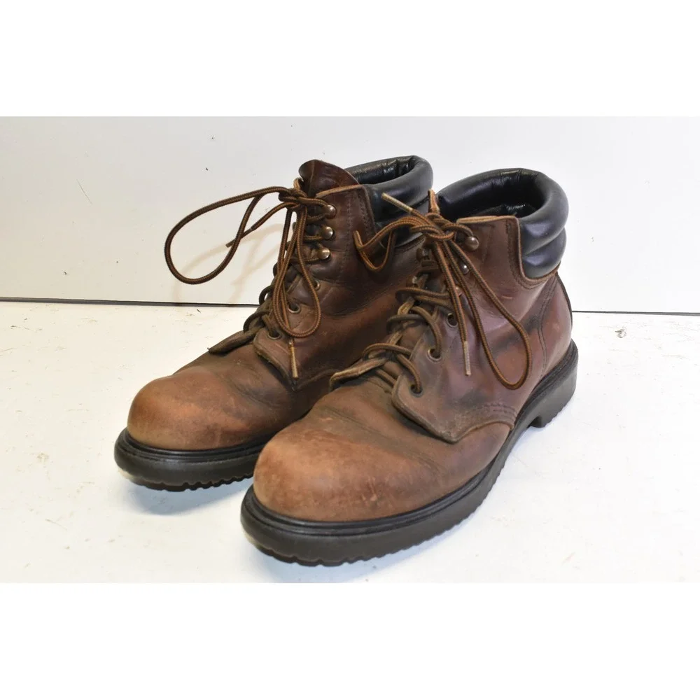 Red Wing 1607 Supersole Work Boots Brown Mens 9B Leather Lace Up Padded USA 90's